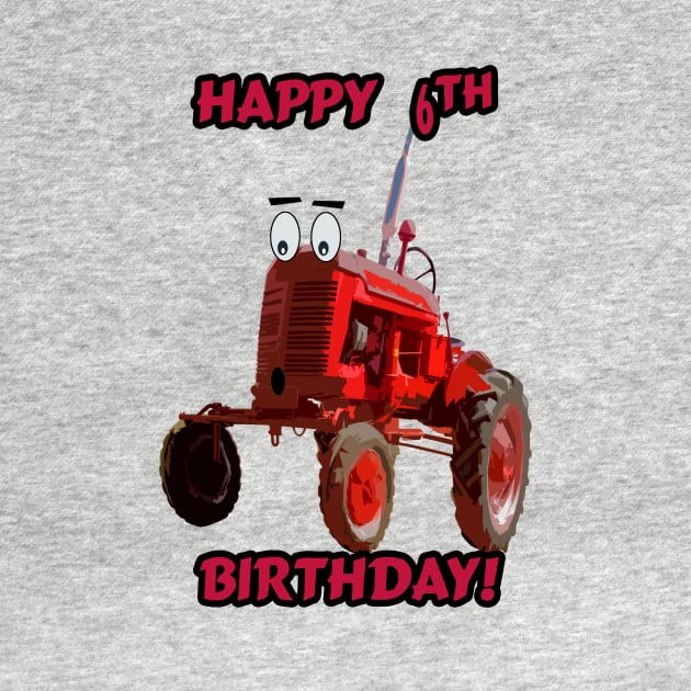 Happy 6th Birthday tractor design by seadogprints